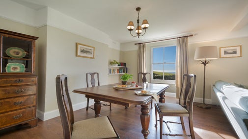 The dining area at West House, Lanteglos-by-Fowey, Cornwall